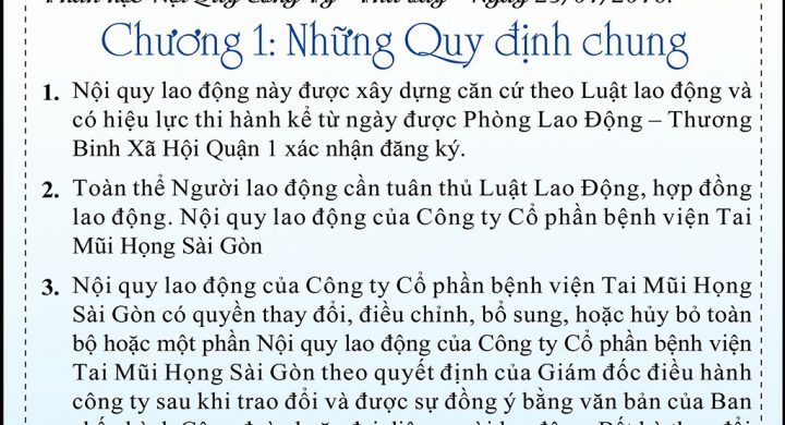 KỲ 15 - VĂN HÓA TAI MŨI HỌNG SÀI GÒN: NỘI QUY CÔNG TY P1