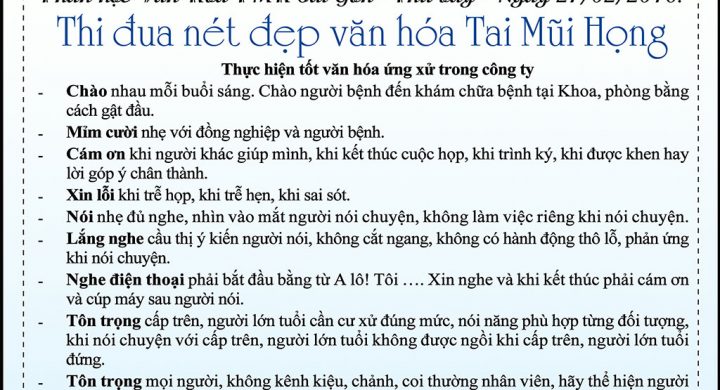 KỲ 18 - VĂN HÓA TAI MŨI HỌNG SÀI GÒN: THI ĐUA NÉT ĐẸP VĂN HÓA TMH