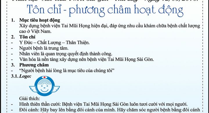 KỲ 20 - VĂN HÓA TAI MŨI HỌNG SÀI GÒN: TÔN CHỈ, PHƯƠNG CHÂM HOẠT ĐỘNG