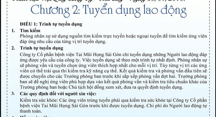 KỲ 16 - VĂN HÓA TAI MŨI HỌNG SÀI GÒN: TUYỂN DỤNG LAO ĐỘNG