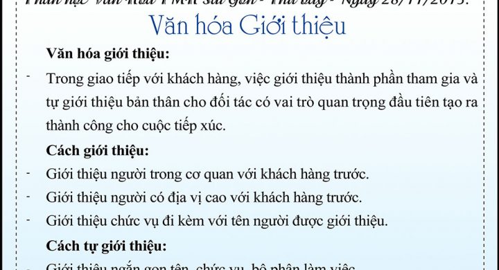 KỲ 8 - VĂN HÓA TAI MŨI HỌNG SÀI GÒN: VĂN HÓA GIỚI THIỆU