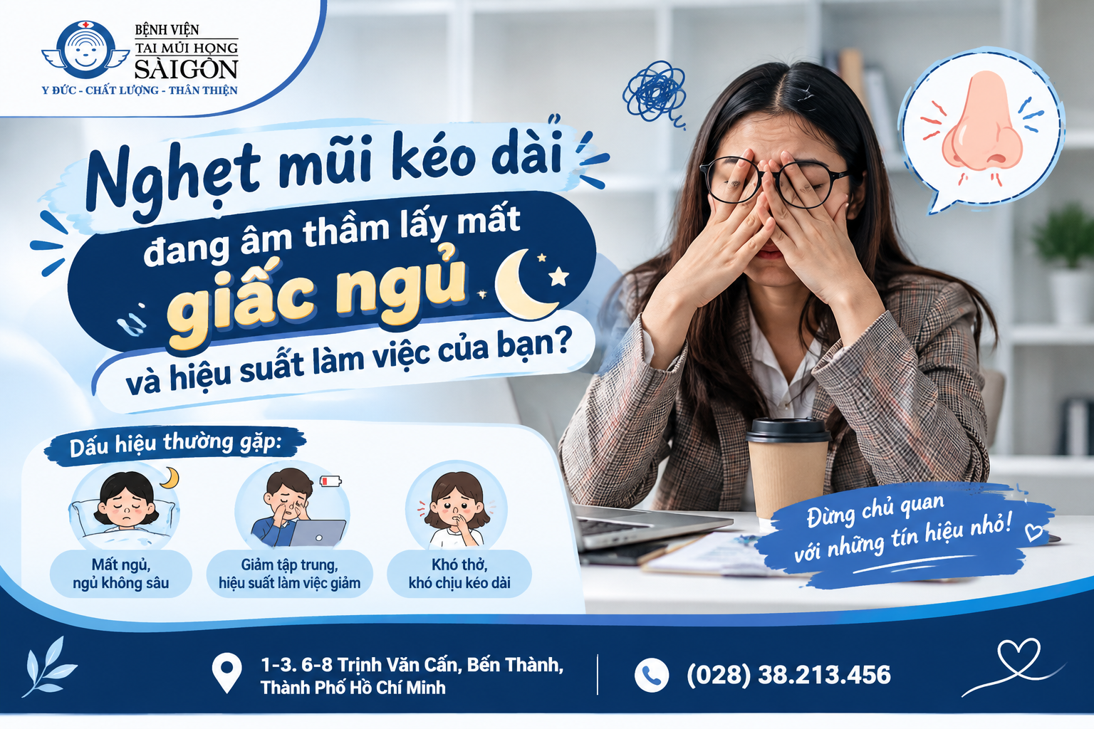 NGHẸT MŨI KÉO DÀI ĐANG ÂM THẦM LẤY MẤT GIẤC NGỦ VÀ HIỆU SUẤT LÀM VIỆC CỦA BẠN?